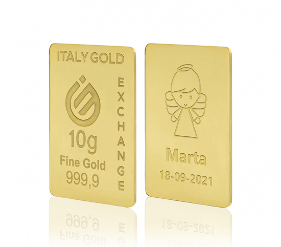 Sztabka Złota  prezent na Chrzest 24Kt 10gr IGE GOLD
